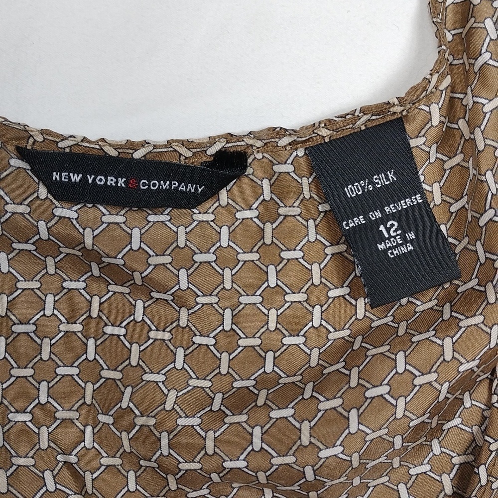 NY&C 100%Silk women's sleeveless shirt size 12 - Picture 2 of 9